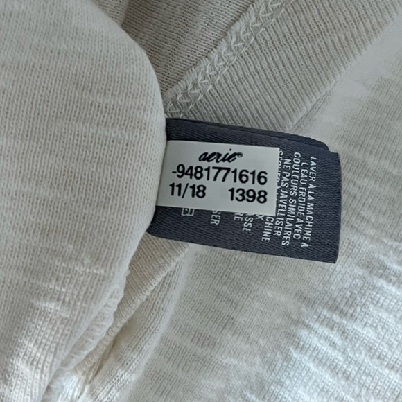Aerie/ Real soft/ Off-white/ Oversized/ Long sleeved/ Shirt/ Size US S - Picture 7 of 12